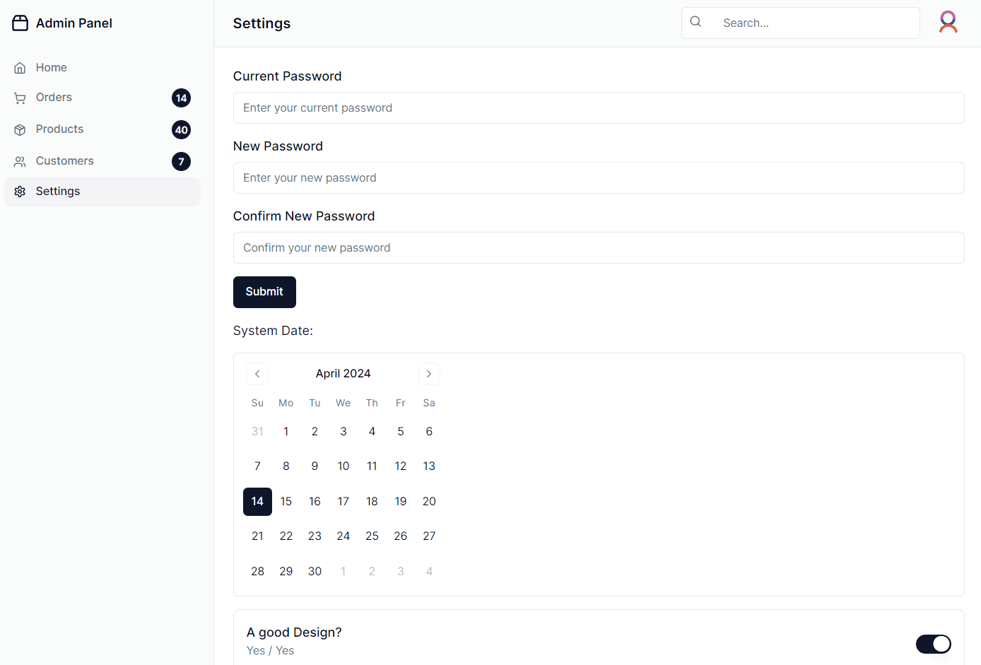 Admin Dashboard 5